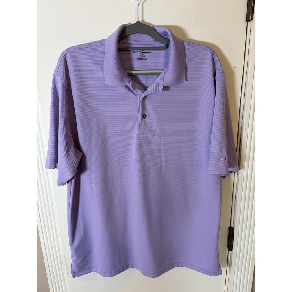 Grand Slam Golf Mens XL Purple Short Sleeve Performance Polo Ribbed Texture